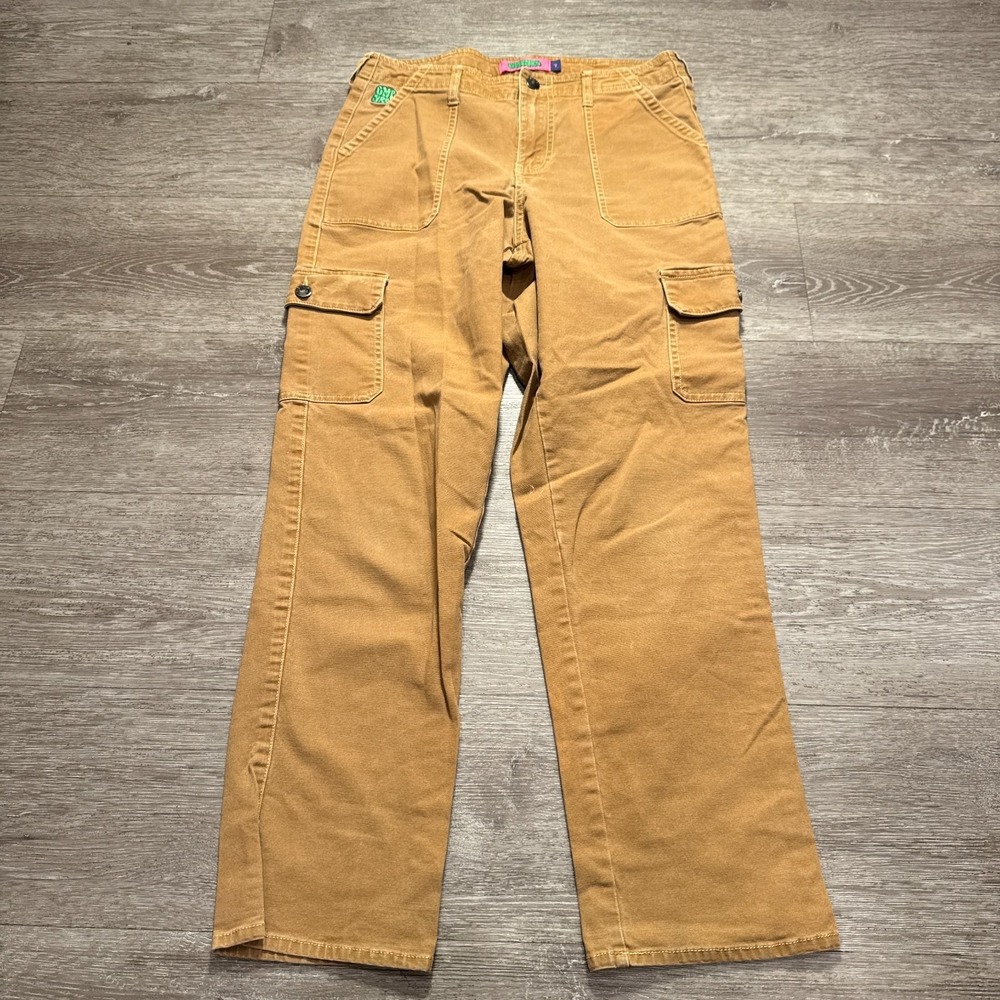 Empyre Pants Womens 7 Marlo Cargo Brown Canvas Straight Leg‎ Skater Cotton 30x28